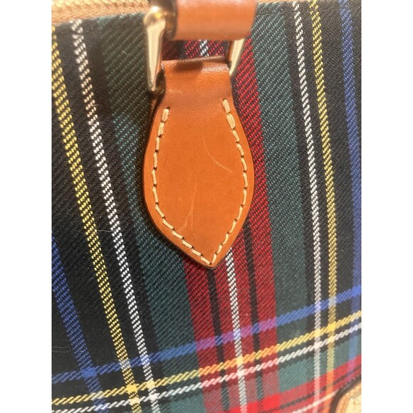 Dooney & Bourke Medium Double Zip Black Tartan Plaid Hand Bag Purse With Strap - Picture 10 of 16